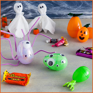 Halloween Activities Crafts and Snacks decorated Halloween eggs