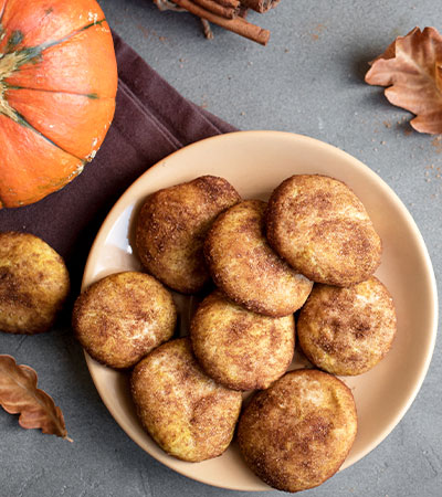 Fall Baking Pumpkin Snickerdoodles