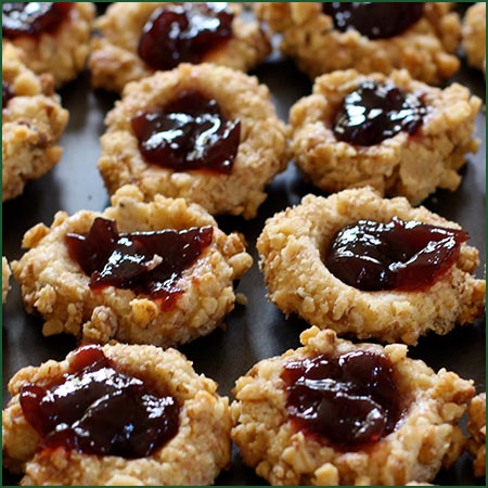 12 Days of Holiday Baking Thumbprint Cookies