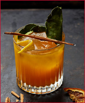 Holiday Drinks Cinnamon Rosemary Old Fashioned